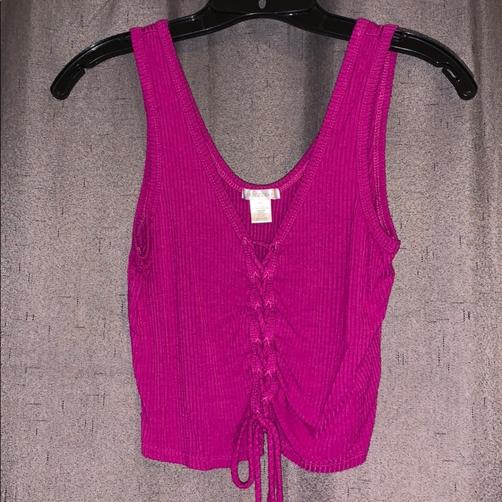 Lace up front tank top